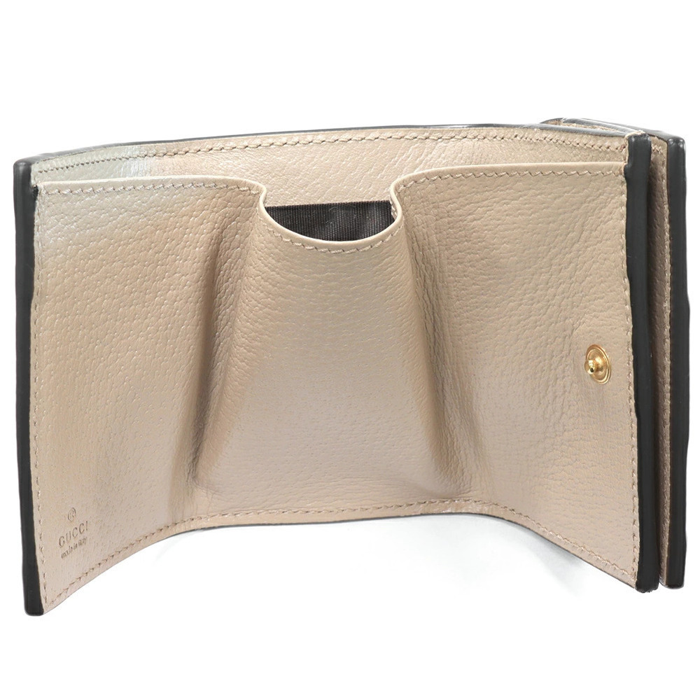 Gucci Tri fold Wallet Compact Ophidia GG Supreme Calfskin Ivory White - Picture 3 of 6